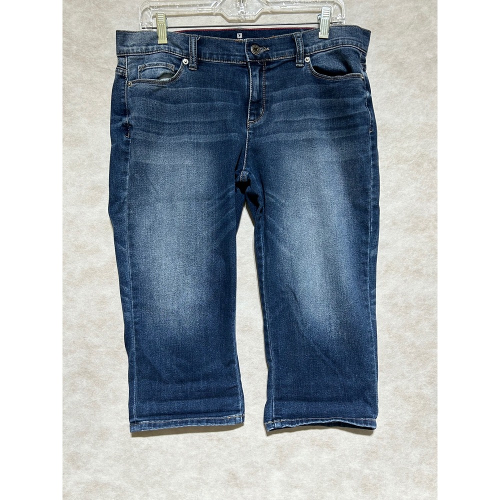 Liz Claiborne City Fit Skinny Boyfriend Jeans Medium Wash Petite 12P Capri